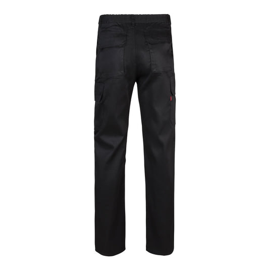 VL MABON promotional workwear garment in black (detail view) with custom logo branding