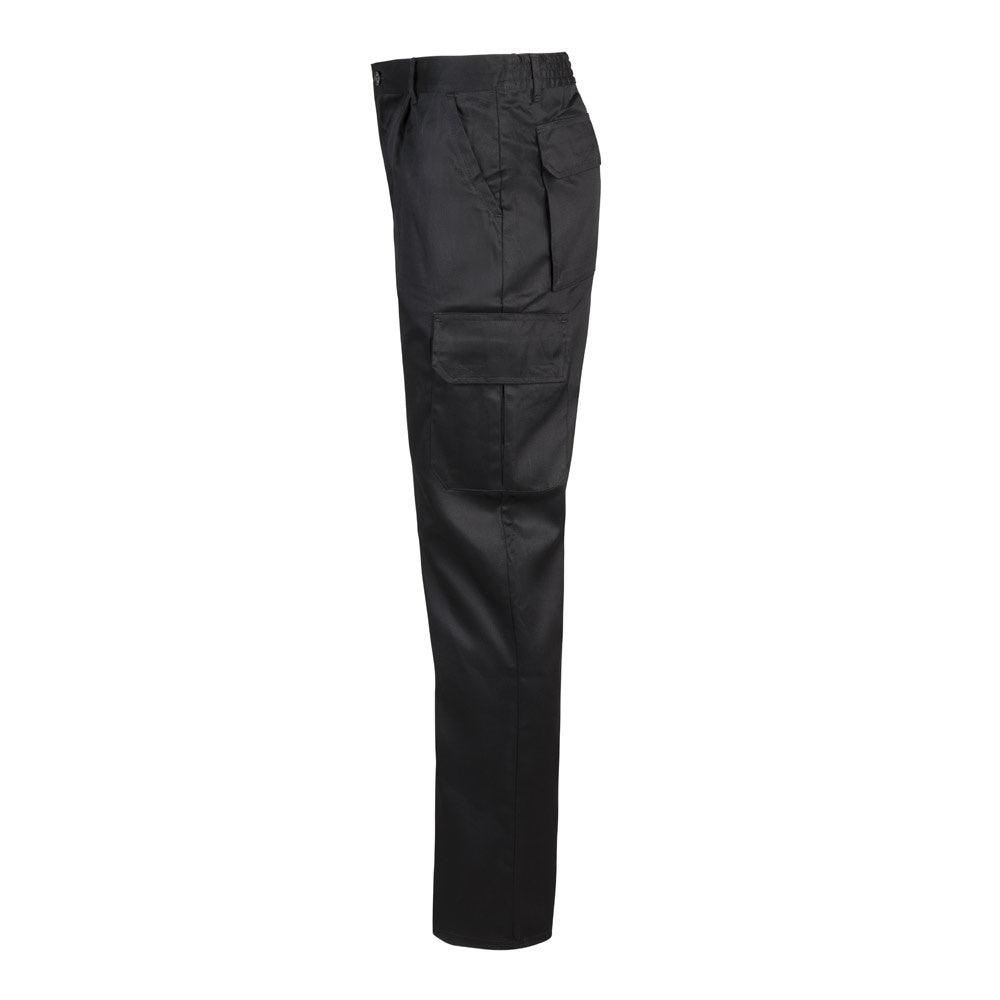 VL MABON promotional workwear garment in black (detail view) with custom logo branding