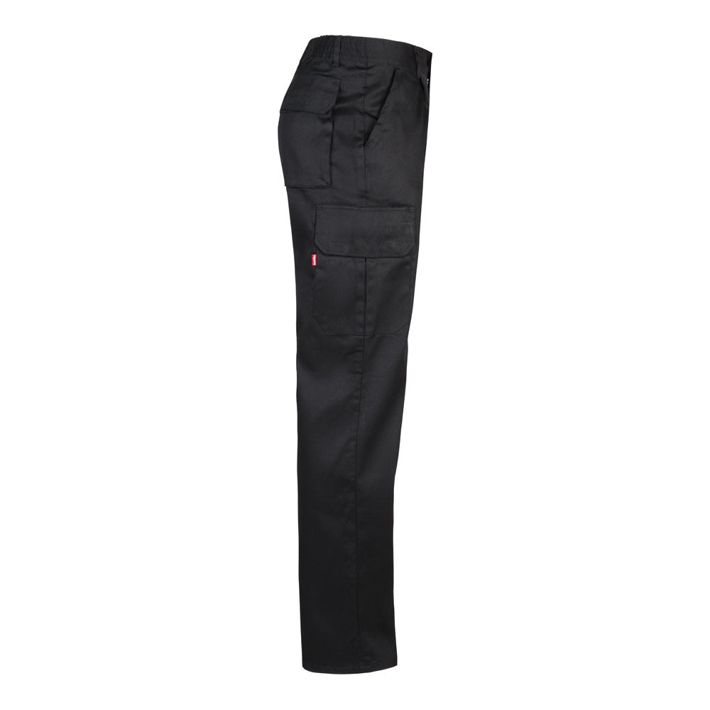 VL MABON promotional workwear garment in black (detail view) with custom logo branding