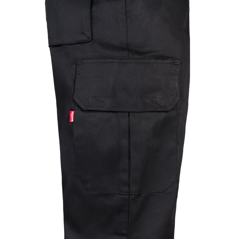VL MABON promotional workwear garment in black (detail view) with custom logo branding