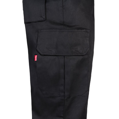 VL MABON promotional workwear garment in black (detail view) with custom logo branding