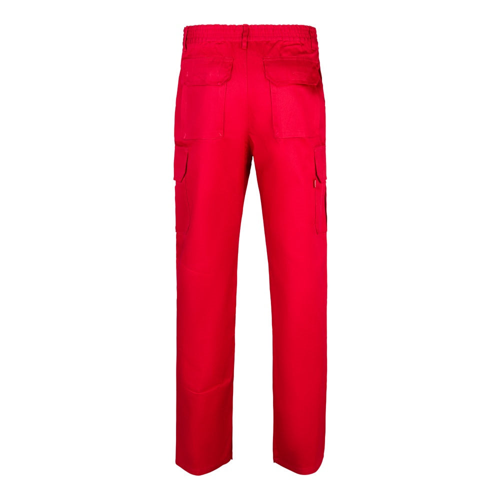 VL MABON promotional workwear garment in red (detail view) with custom logo branding