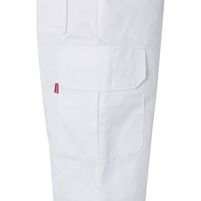 VL MABON promotional workwear garment in white (detail view) with custom logo branding