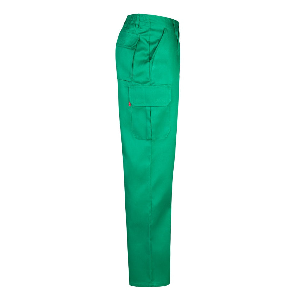 VL MABON promotional workwear garment in green (detail view) with custom logo branding