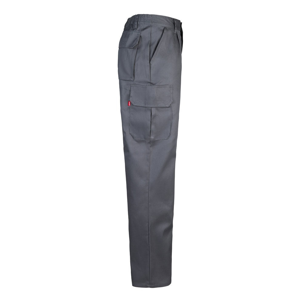 VL MABON promotional workwear garment in grey (detail view) with custom logo branding