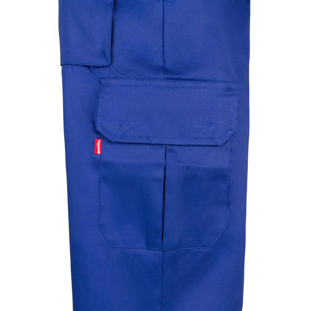 VL MABON promotional workwear garment in royal blue (detail view) with custom logo branding