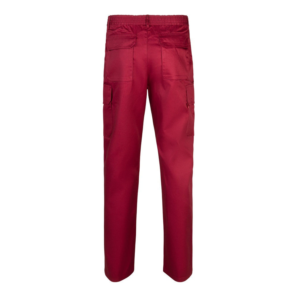 VL MABON promotional workwear garment in burgundy (detail view) with custom logo branding