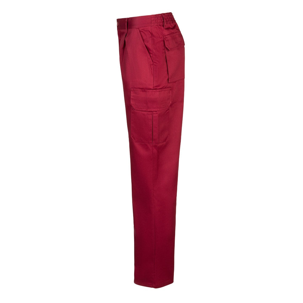 VL MABON promotional workwear garment in burgundy (detail view) with custom logo branding