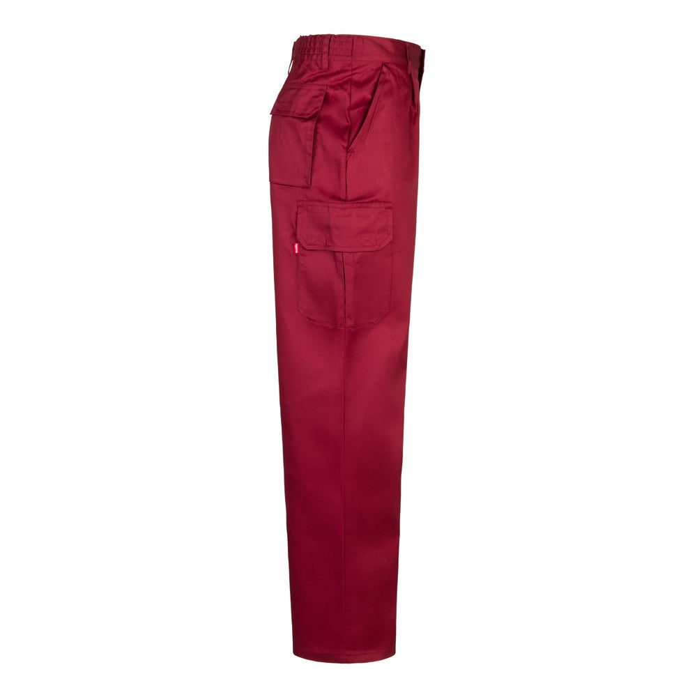 VL MABON promotional workwear garment in burgundy (detail view) with custom logo branding