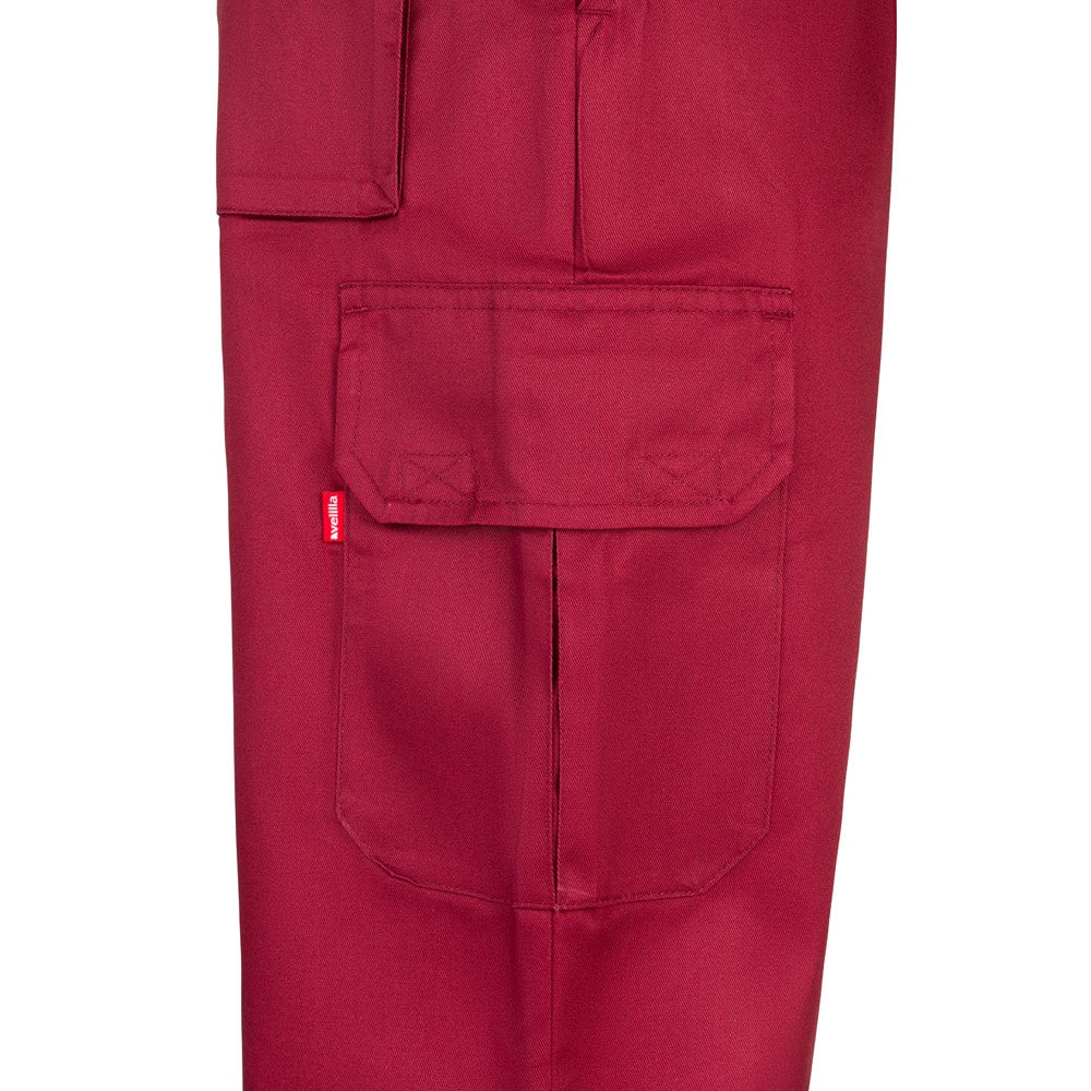 VL MABON promotional workwear garment in burgundy (detail view) with custom logo branding
