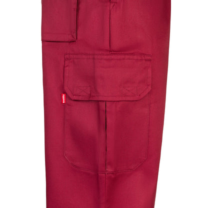 VL MABON promotional workwear garment in burgundy (detail view) with custom logo branding