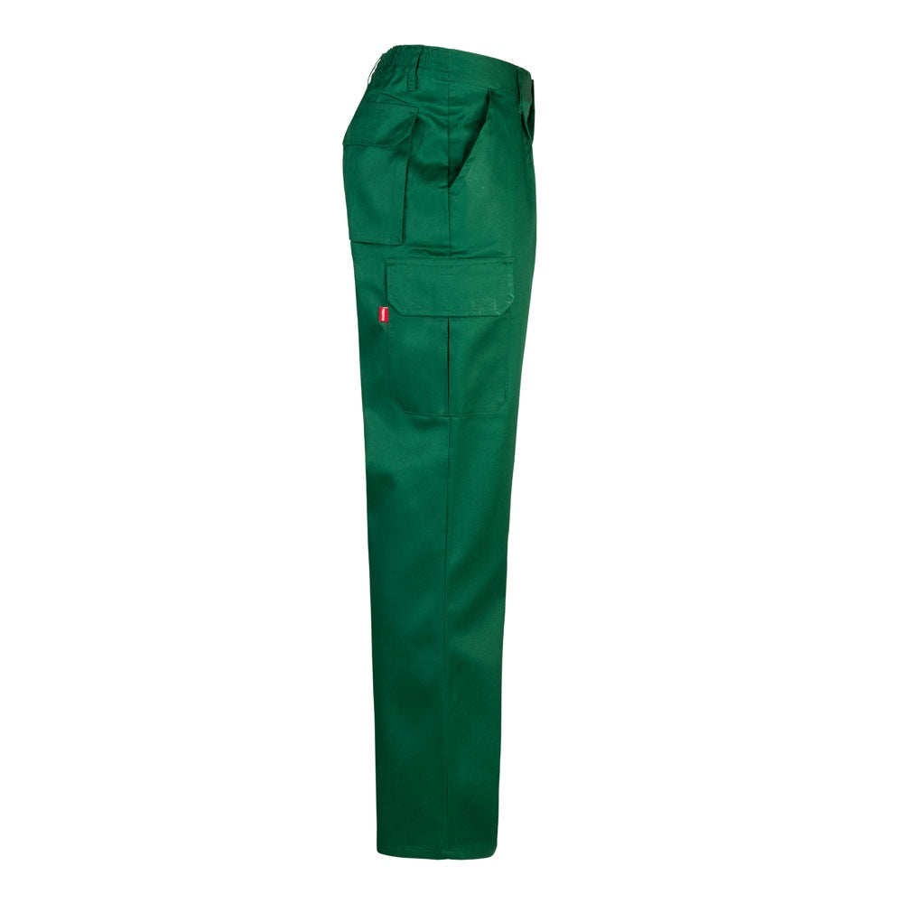 VL MABON promotional workwear garment in dark green (detail view) with custom logo branding