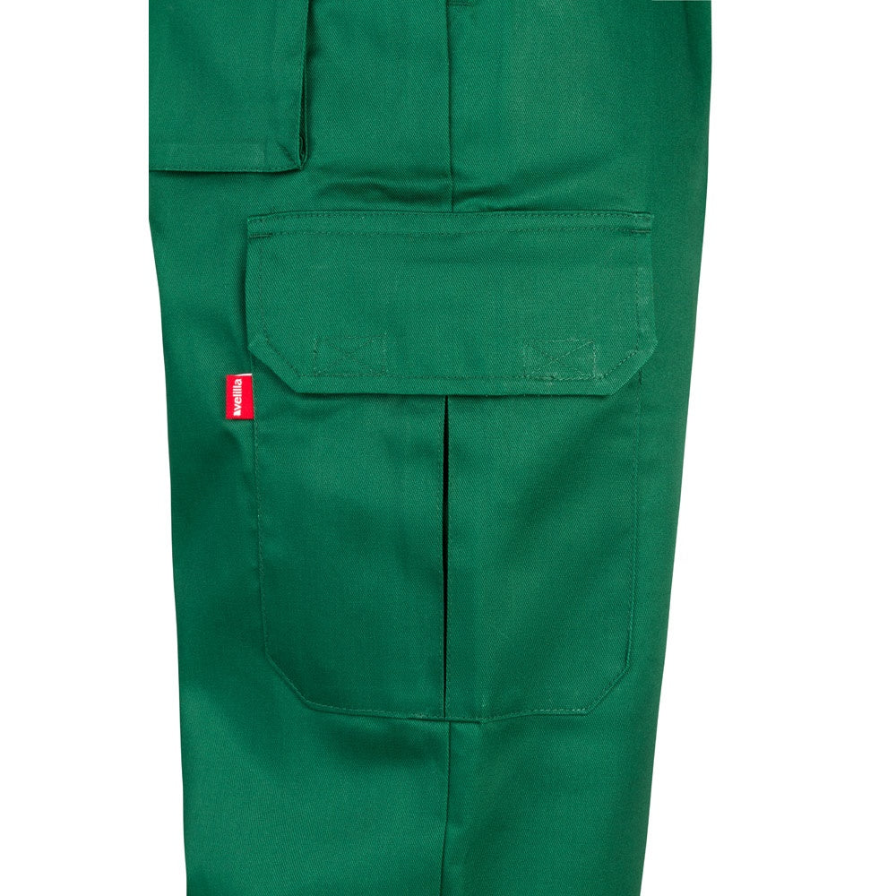 VL MABON promotional workwear garment in dark green (detail view) with custom logo branding