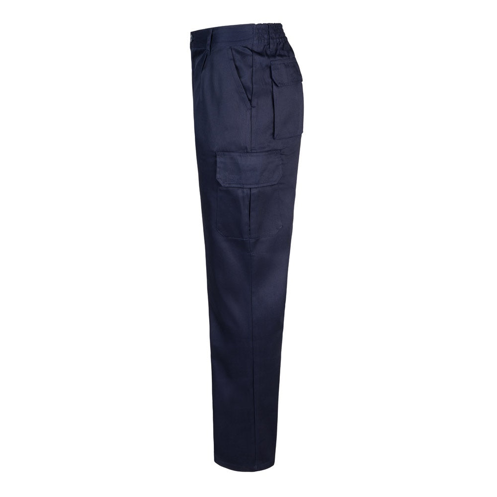VL MABON promotional workwear garment in navy blue (detail view) with custom logo branding
