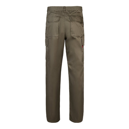 VL MABON promotional workwear garment in army green (detail view) with custom logo branding