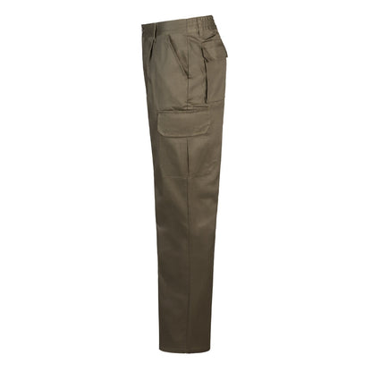 VL MABON promotional workwear garment in army green (detail view) with custom logo branding