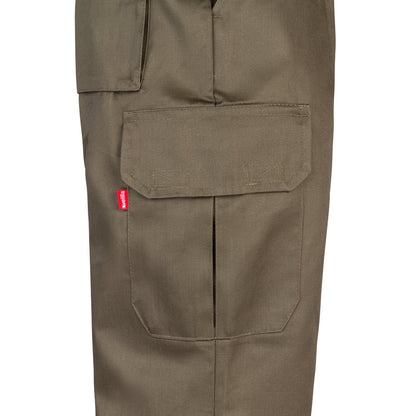 VL MABON promotional workwear garment in army green (detail view) with custom logo branding