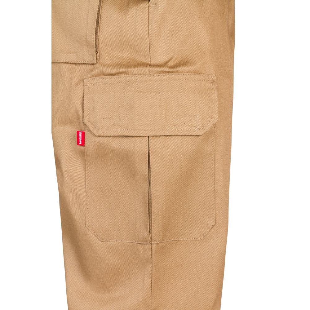 VL MABON promotional workwear garment in natural (detail view) with custom logo branding