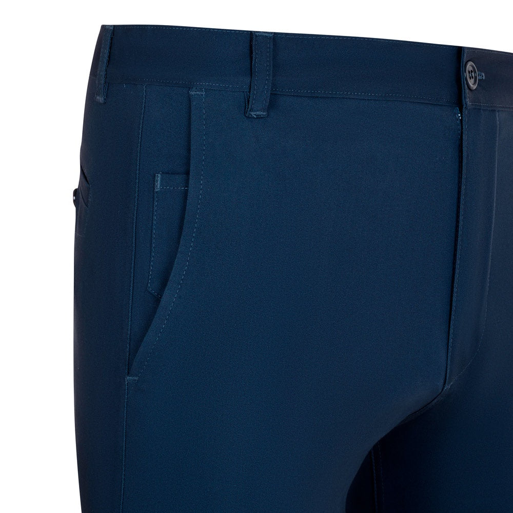 VL VISHNU promotional workwear garment in navy blue (detail view) with custom logo branding