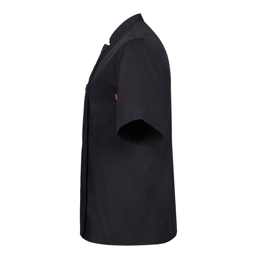 VL DURGA promotional workwear garment in black (detail view) with custom logo branding