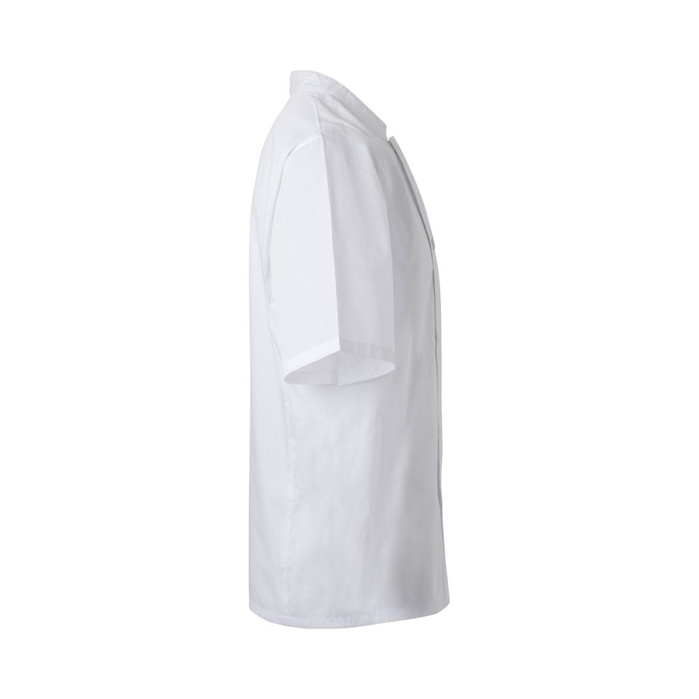 VL DURGA promotional workwear garment in white (detail view) with custom logo branding