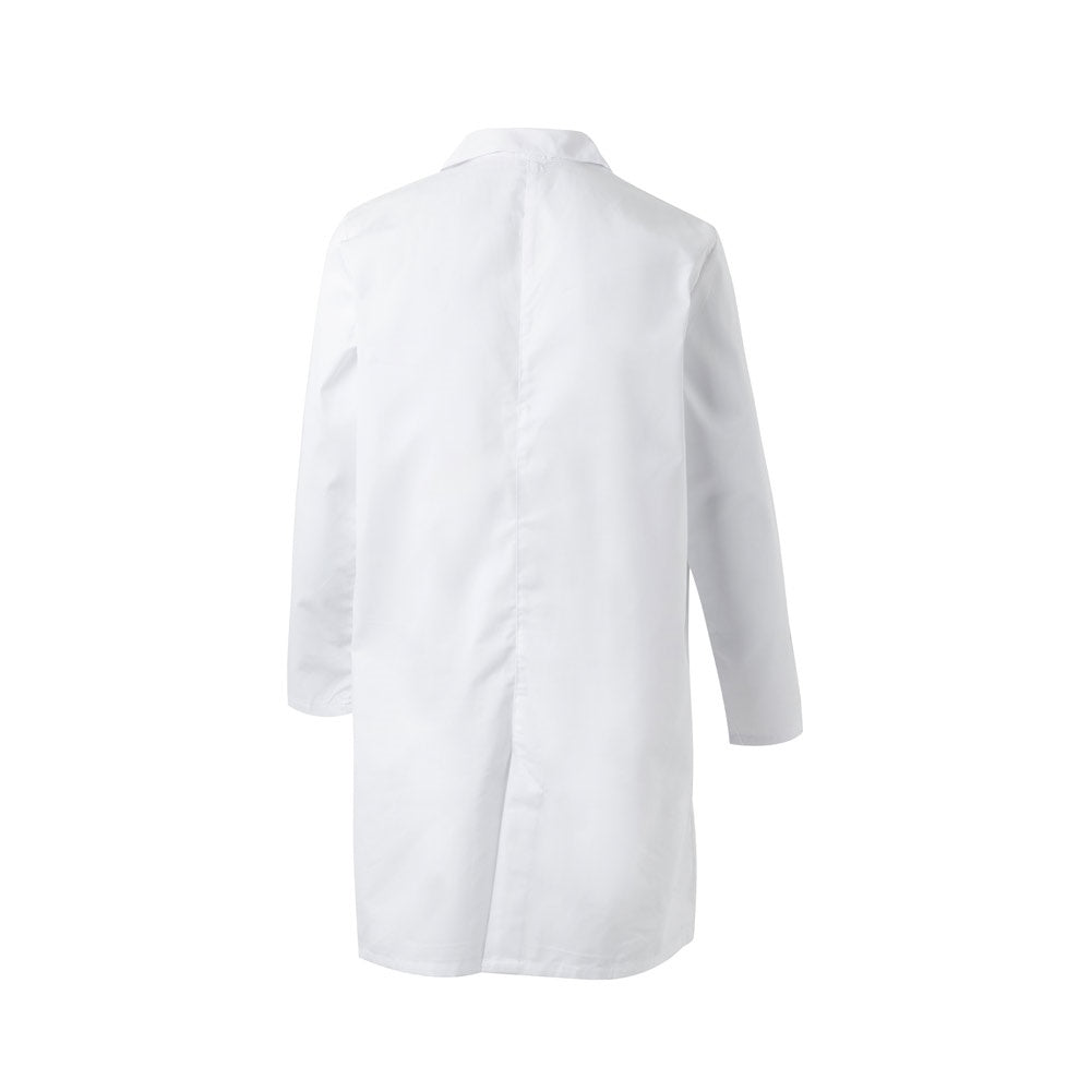VL OGUN promotional workwear garment in white (detail view) with custom logo branding