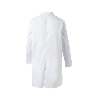 VL OGUN promotional workwear garment in white (detail view) with custom logo branding