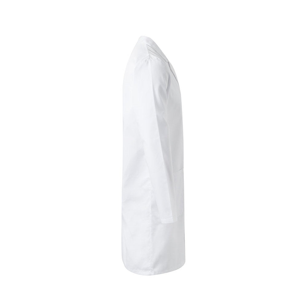 VL OGUN promotional workwear garment in white (detail view) with custom logo branding