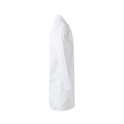 VL OGUN promotional workwear garment in white (detail view) with custom logo branding