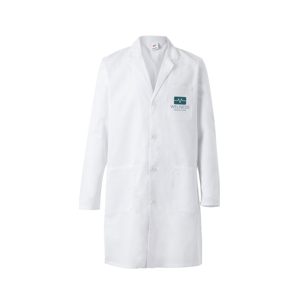 VL OGUN promotional workwear garment in white with custom logo branding