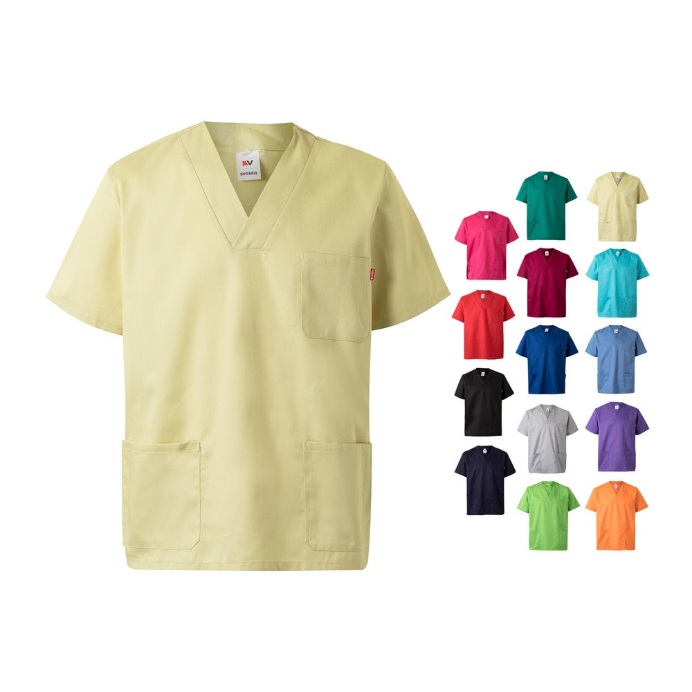 VL ILLAPA promotional workwear garment in lilac (complete set view) with custom logo branding