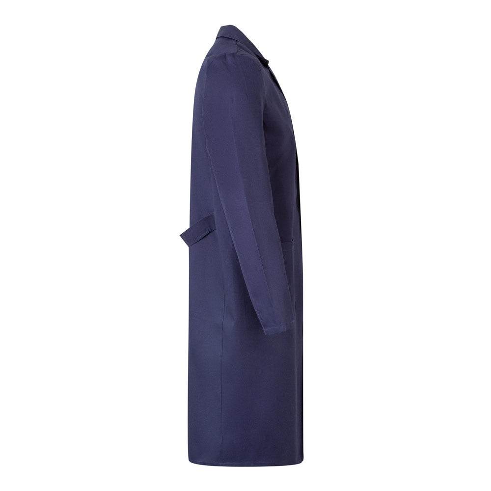 VL DANU promotional workwear garment in blue (detail view) with custom logo branding
