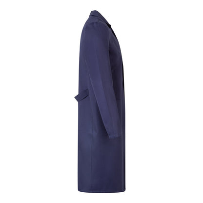 VL DANU promotional workwear garment in blue (detail view) with custom logo branding