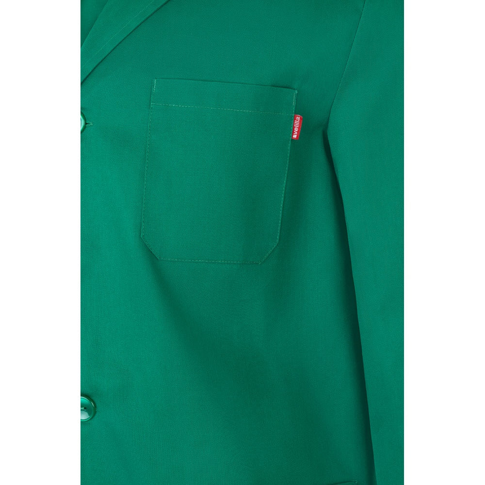 VL DANU promotional workwear garment in green (detail view) with custom logo branding