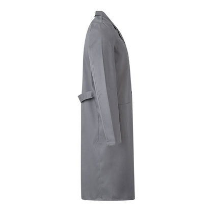 VL DANU promotional workwear garment in grey (detail view) with custom logo branding