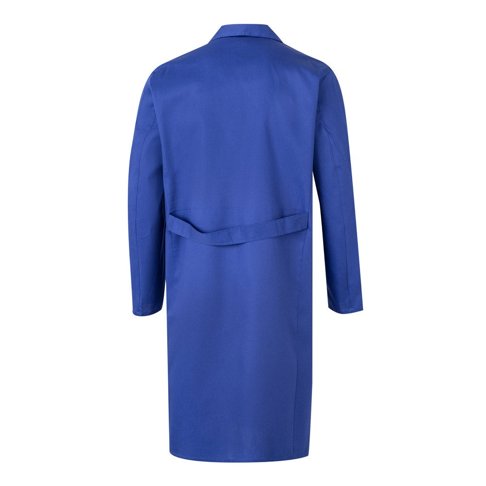 VL DANU promotional workwear garment in royal blue (detail view) with custom logo branding