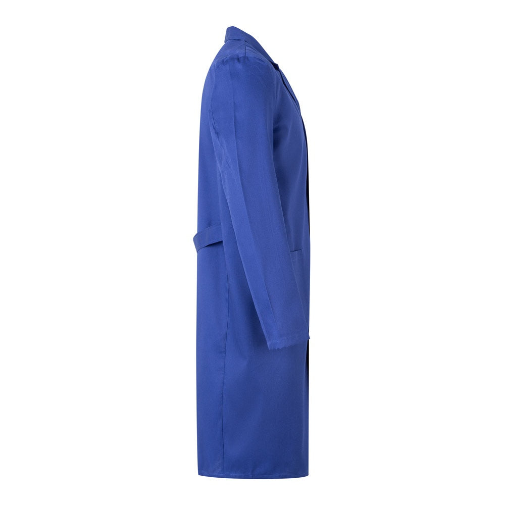 VL DANU promotional workwear garment in royal blue (detail view) with custom logo branding