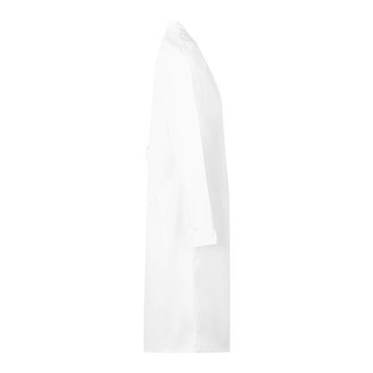 VL RAMA promotional workwear garment in white (detail view) with custom logo branding