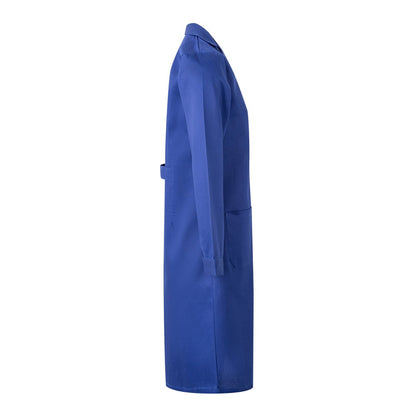 VL RAMA promotional workwear garment in royal blue (detail view) with custom logo branding