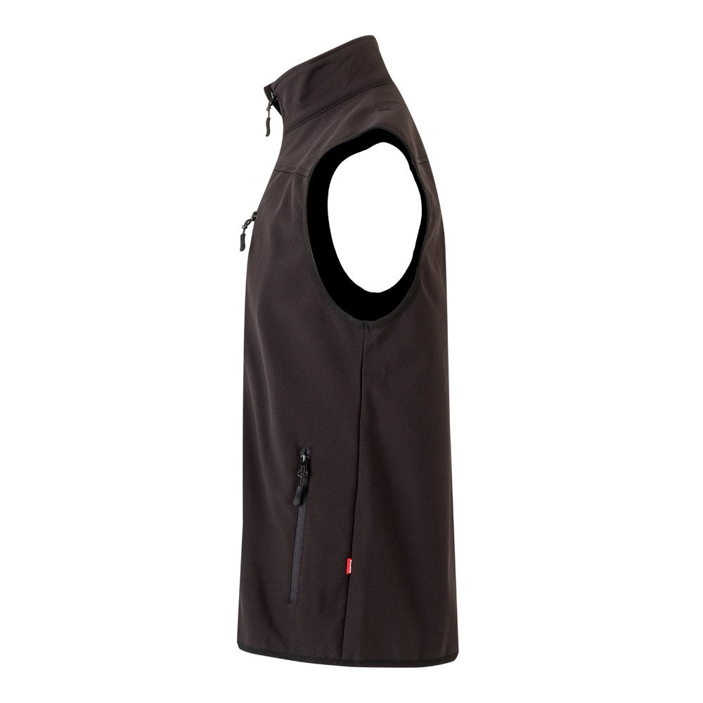 VL VARUNA promotional jacket in black (detail view) with custom logo branding