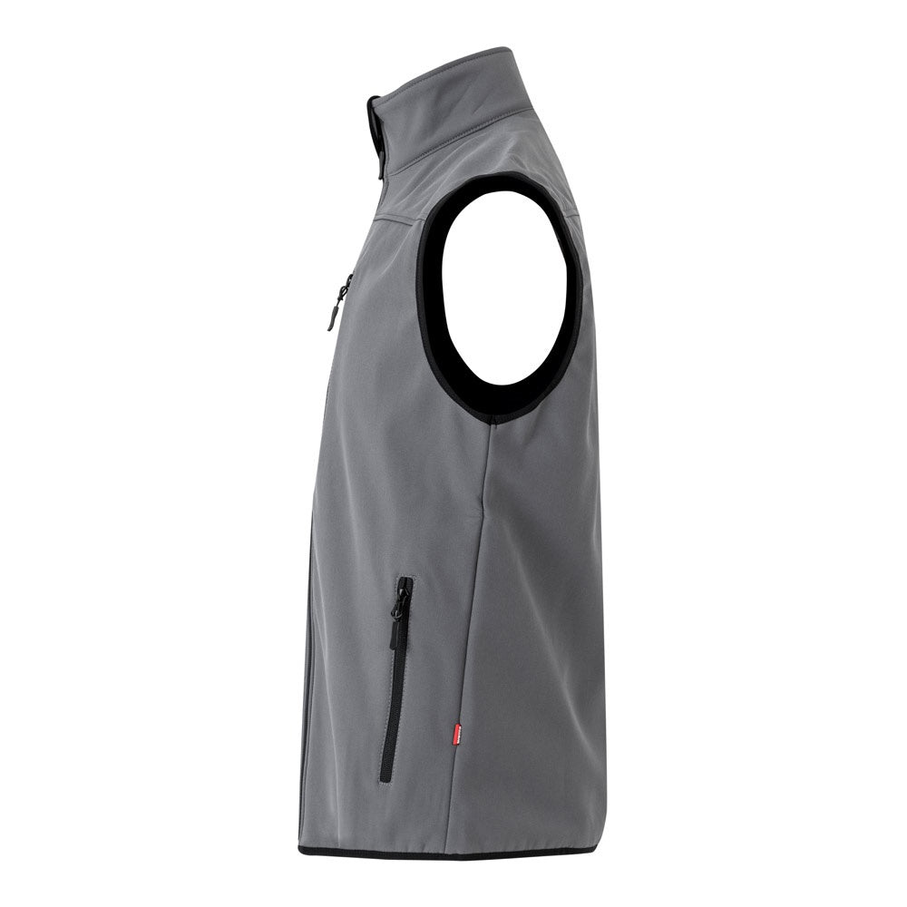 VL VARUNA promotional jacket in grey (detail view) with custom logo branding