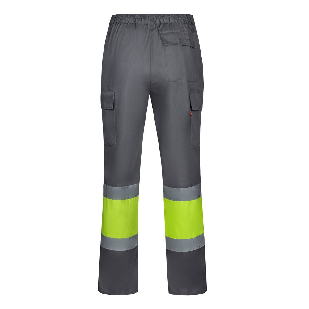 VL ARTEMIS promotional workwear garment in grey/yellow (detail view) with custom logo branding