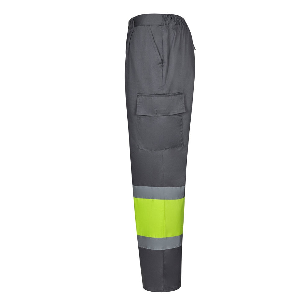 VL ARTEMIS promotional workwear garment in grey/yellow (detail view) with custom logo branding