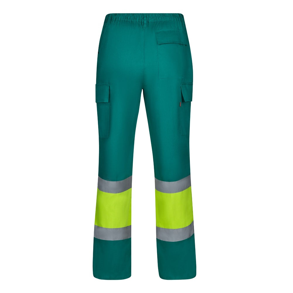 VL ARTEMIS promotional workwear garment in green/yellow (detail view) with custom logo branding