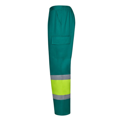 VL ARTEMIS promotional workwear garment in green/yellow (detail view) with custom logo branding