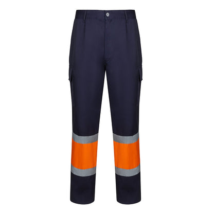 VL ARTEMIS promotional workwear garment in navy blue/orange with custom logo branding