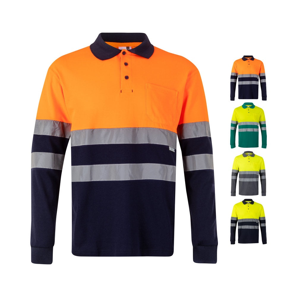 VL PLUTO LARGE promotional polo shirt (complete set view) with custom logo branding
