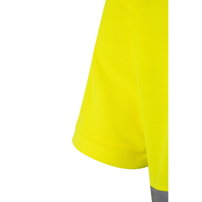 VL FORTUNA promotional polo shirt in navy blue/yellow with custom logo branding