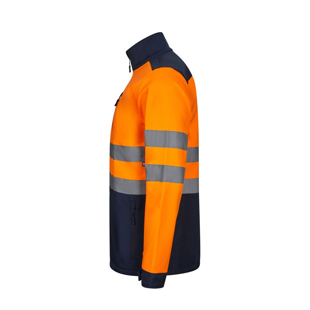 VL HESTIA promotional jacket in navy blue/orange (detail view) with custom logo branding