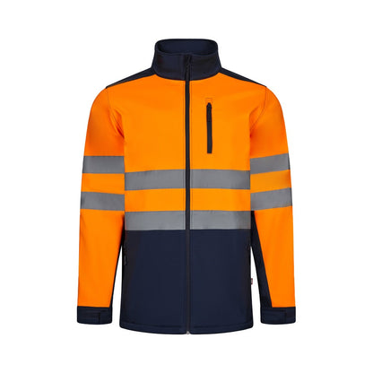 VL HESTIA promotional jacket in navy blue/orange with custom logo branding